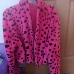 Hot pink animal print jacket